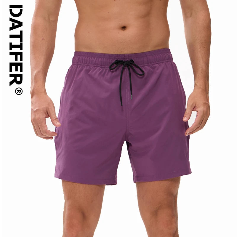 Men's breathable mesh liner summer boardshorts by ShopHub NZ with adjustable waist, zipper pockets, quick-dry fabric, and vibrant colors.