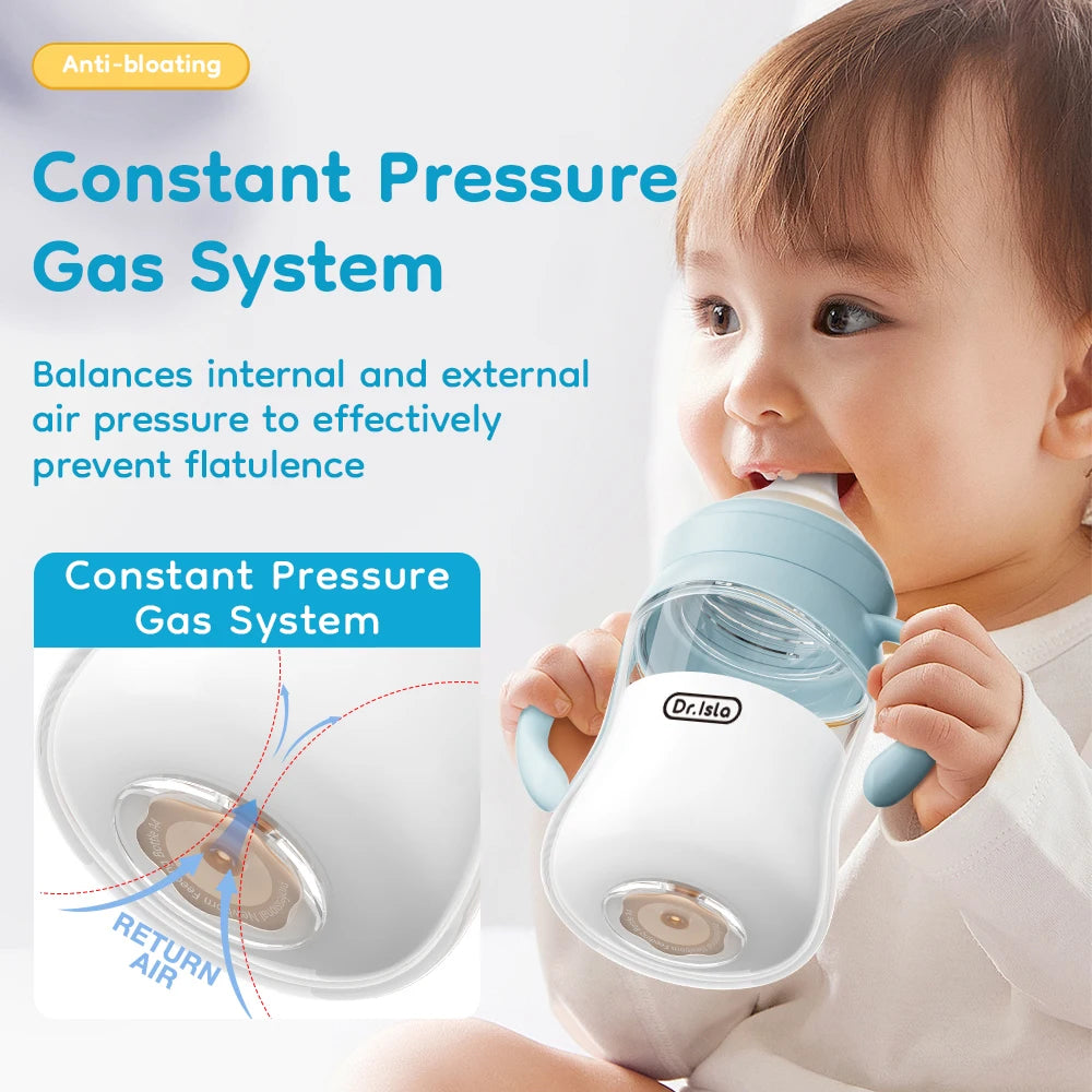 MAMIJOY Baby Glass Bottle High 80/160/240ml Borosilicate Wide-mouthed Anti-bloating Clear Scale Feeding Bottle BPA＆BPS-FREE GB61