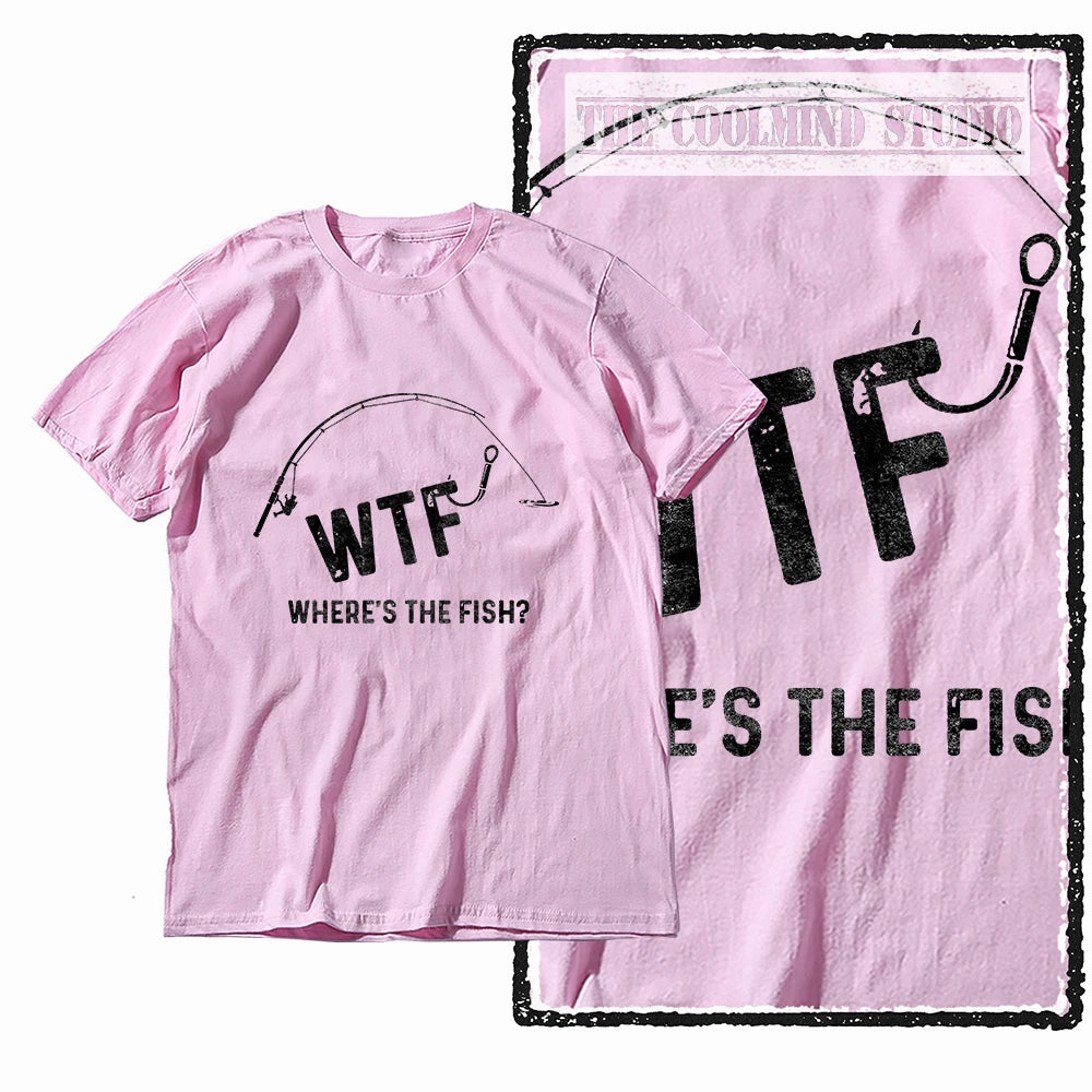 COOLMIND Z1018 Funny Fishing Graphic Cotton Tee