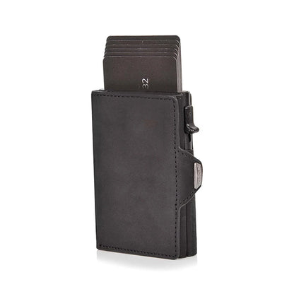 100% Crazy Horse Genuine Leather Men's Wallets - Rfid Card Holder