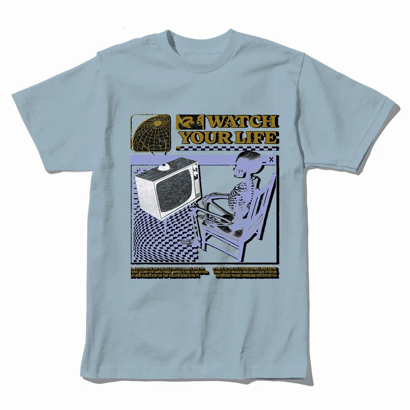 COOLMIND U0005 Funny Skull Graphic Cotton Tee
