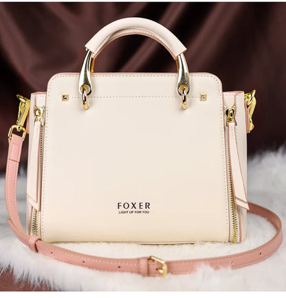 FOXER Split Leather Women's Shoulder Bag