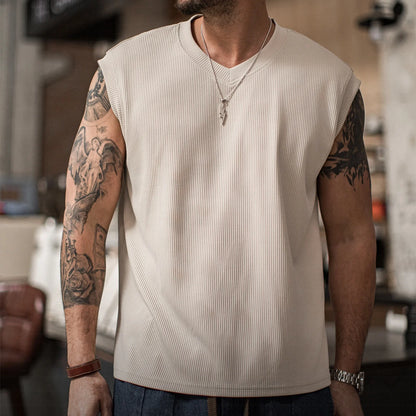 MADEN Heavyweight Ribbed V-Neck Tank Top