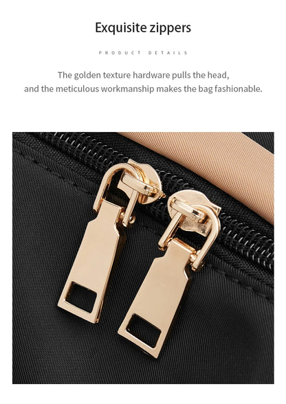 FOXER 2026 New Women's Backpack Soft Cloth Lady Fashion Shoulder Bag Lightweight Anti-theft Large Capacity Commuter Travel Bag