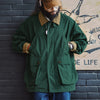 Maden Men's Retro Multi-pocket Safari Jacket Green Loose Corduroy Lapel Classic Coat Versatile Outerwear for Spring and Autumn