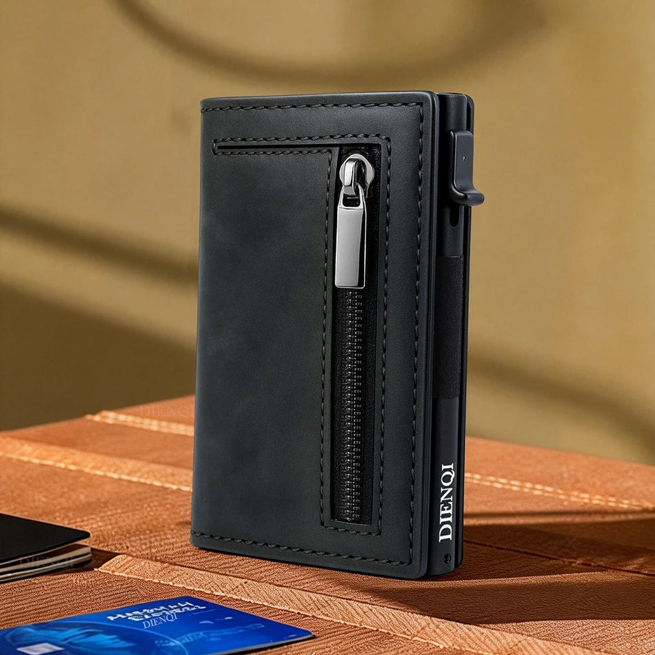 Pop Up Business Card Holder Holder Men's Wallet Magnetic Rfid Slim Thin Wallets Bank Credit Cardholder Case Tarjetero Metalico