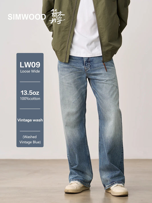 SIMWOOD 13.5oz Heavyweight Washed Retro Jeans