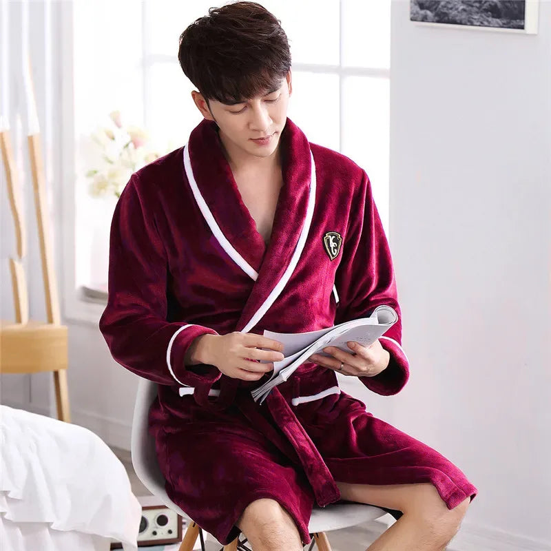 Men's Thick Flannel Robes - ShopHub