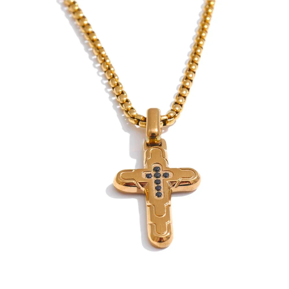 Stainless Steel Creative Cross Pendant Necklace - ShopHub