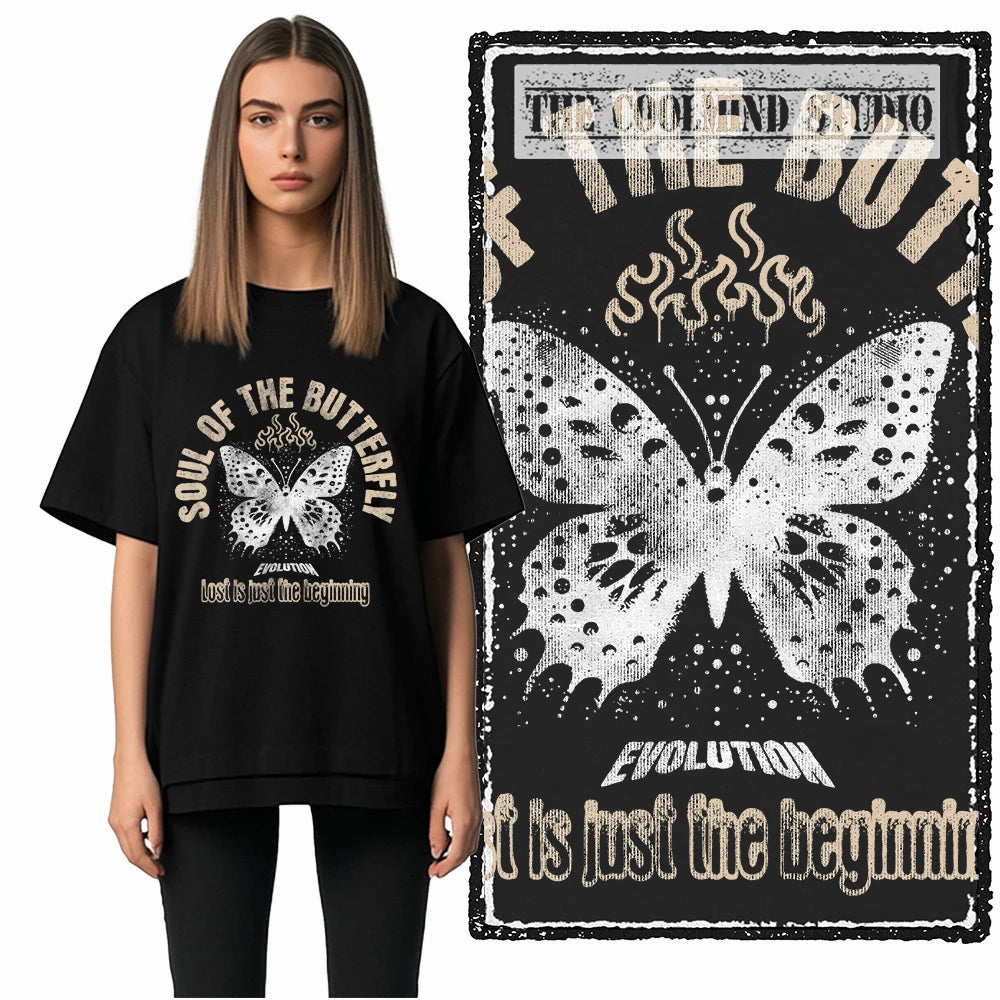 COOLMIND X0122 Free as a Butterfly Cotton Tee