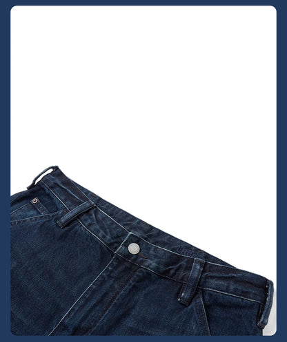 SIMWOOD High Standard 2026 Autumn Winter New 13.5oz Heavyweight Vintage Wash Carpenter Jeans Men Cargo Denim Pants