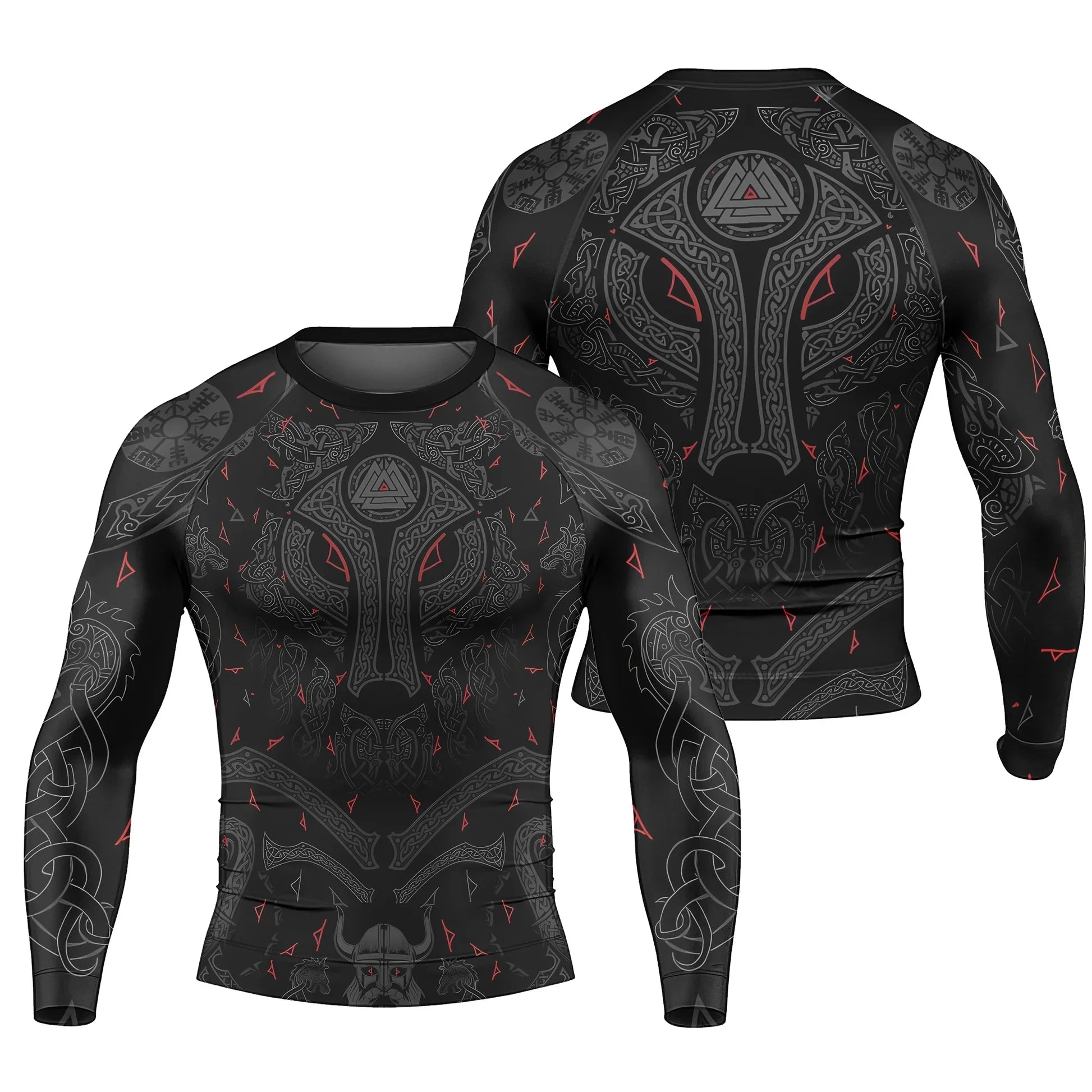 Aztec Heritage Rash Guard for Men - Long-Sleeved UPF 50+ Quick-Drying Compression Shirt for Fitness and Workouts