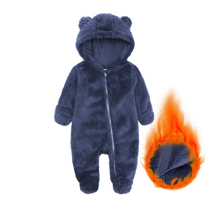 Kids Tales Cuddle Cove Cotton-Lined Hooded Baby Romper