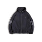 Maden Casual Detachable Double Zipper Patchwork Jackets Stand-up Collar Loose Fit Letter Jacket For Men's Spring and Fall Coat