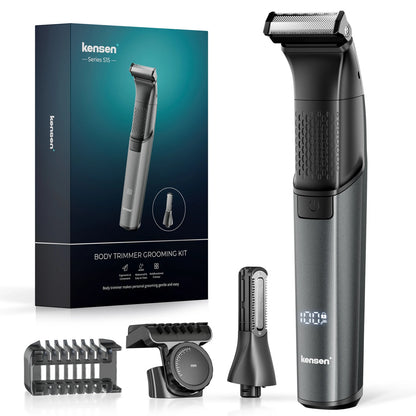 KENSEN S15 Electric Trimmer - Dual-sided Blade IPX6 Waterproof Body Hair Razor & Beard Trimmer 2 in 1 for Men