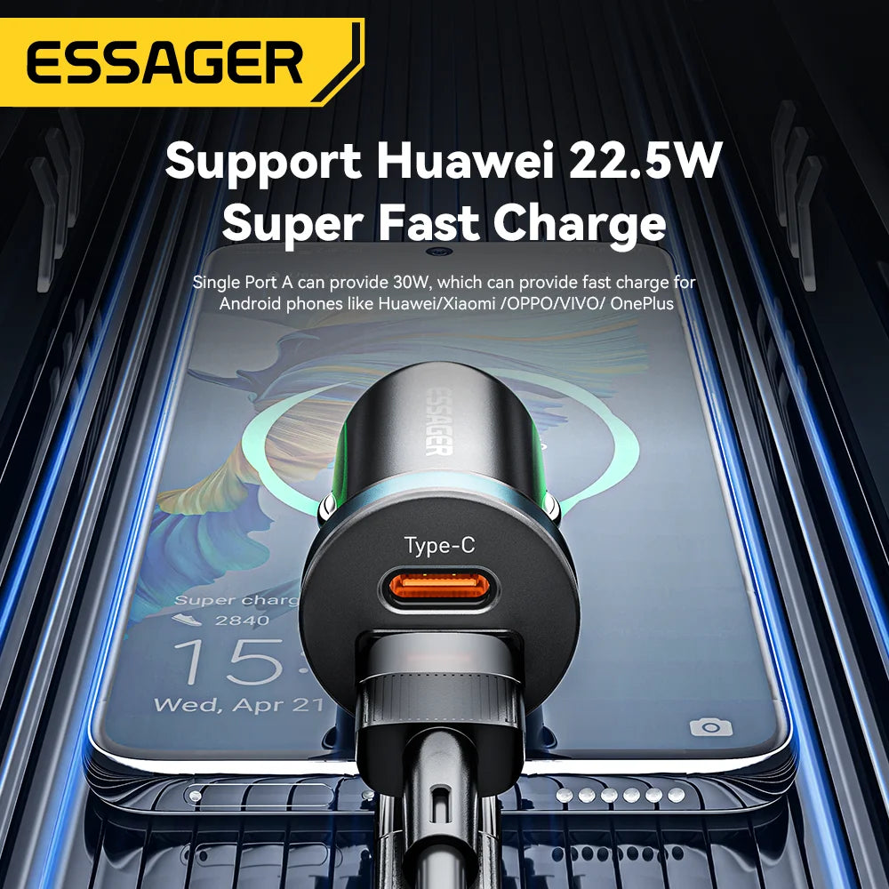 Essager 30W USB C Quick Charger Car Charger
