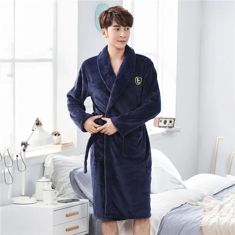 Plus Size Flannel Men’s Robes - ShopHub