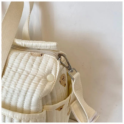 Embroidered Multi-Functional Diaper Bag