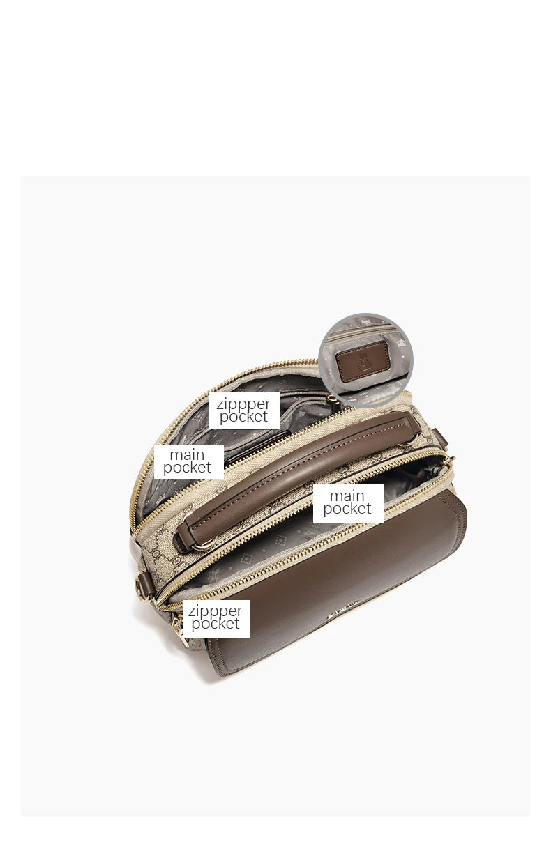 FOXER Lady's Shoulder Bag PVC Leather Casual Handbag Vintage Female Crossbody Bag Fashion Commute Boston Bag