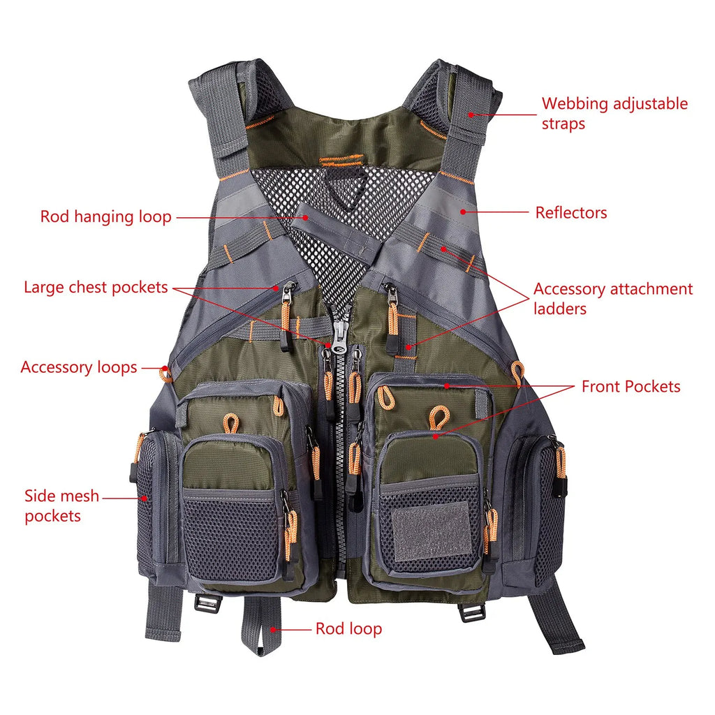 BASSDASH Breathable Fishing Vest