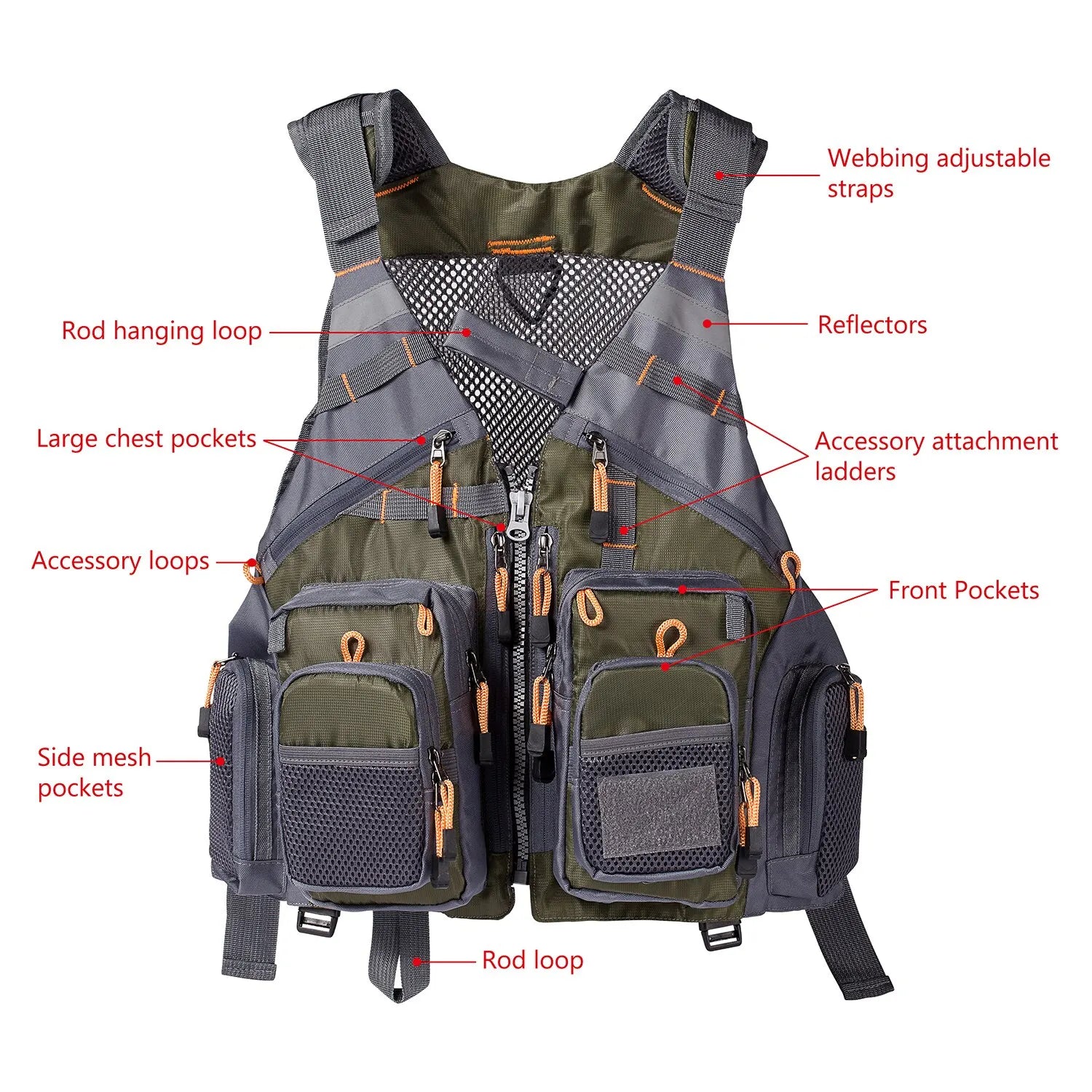 BASSDASH Breathable Fishing Vest