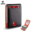 Rfid Leather Men Wallets Money Bag Slim Thin Card Holder Wallet Carbon Fiber Male Small Short Purse Black Billfold Walet Gifts