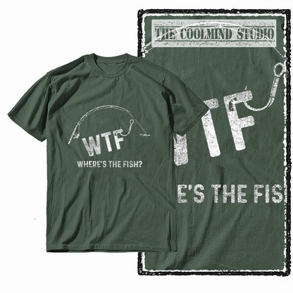 COOLMIND Z1018 Funny Fishing Graphic Cotton Tee