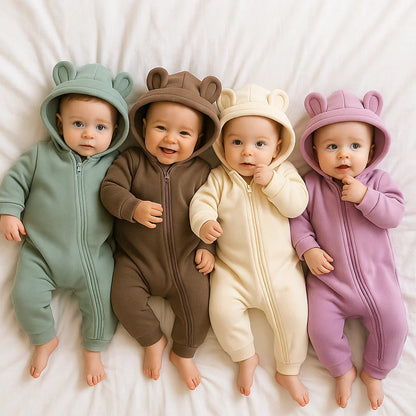 Kids Tales Little Bear Cotton-Blend Zip Baby Romper