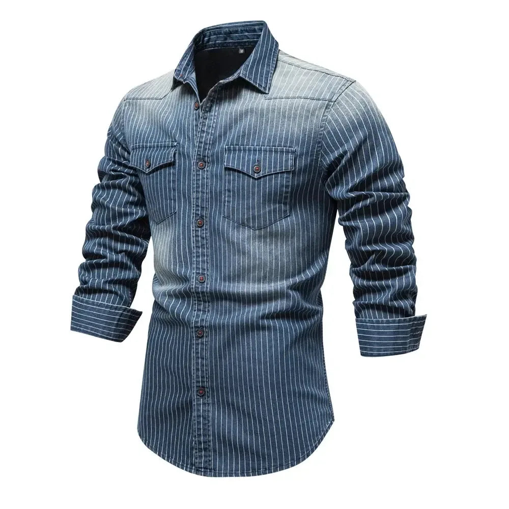 AIOPESON's High-Quality Cotton Denim Shirts - ShopHub