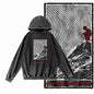 G09 Creative Graphic Acid-Washed Black Hoodie
