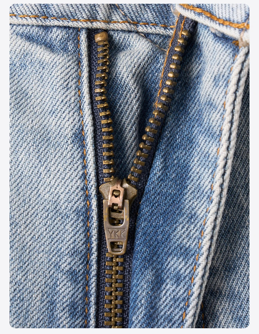 SIMWOOD 2026 Autumn New Loose Straight 13.5oz  100% Cotton Washed Vintage Jeans Men Plus Size Denim Trousers