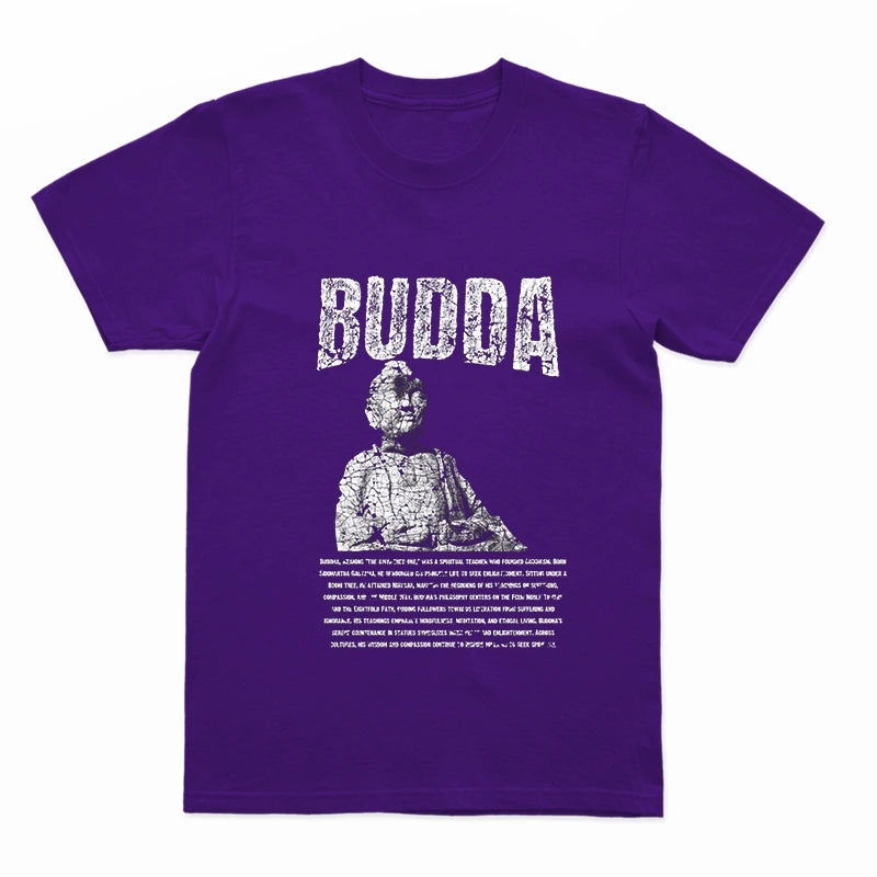 COOLMIND U0003 Buddha Statue Graphic Cotton Tee