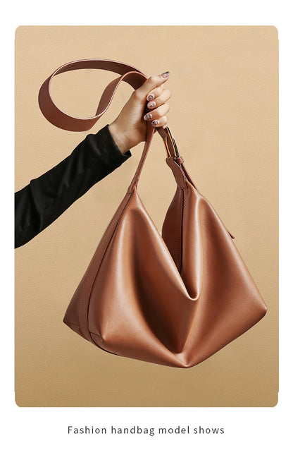 FOXER Large Soft Split Leather Shoulder Bag