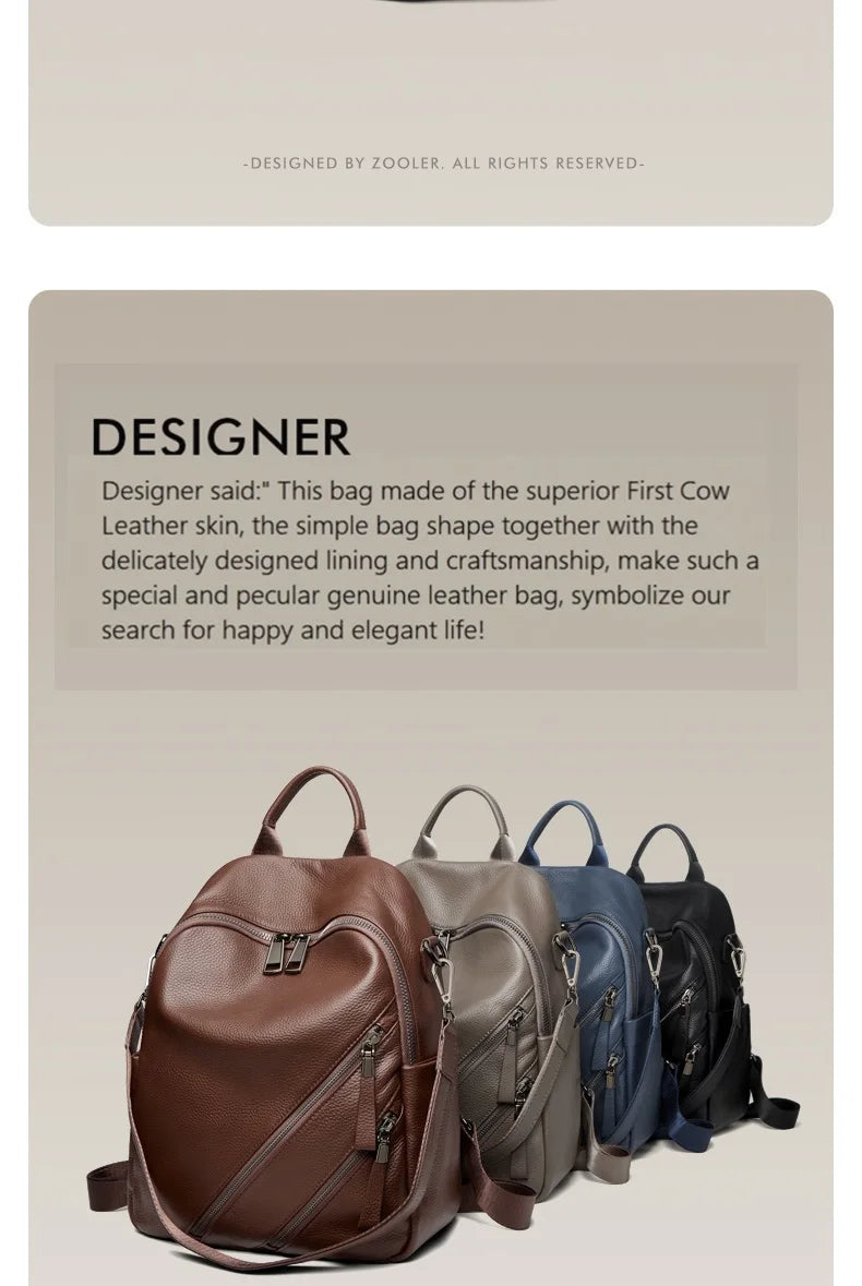 ZOOLER 2026 Limited &New Women Leather Backpack 100% Genuine Leather Backpack Fashion Travel Bag Girls Hot Business Need #SC2188