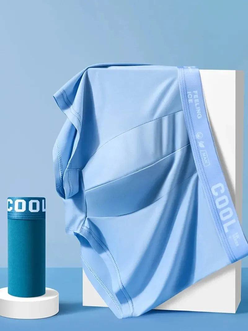 4 Pack Men's Ice Silk Boxer Shorts - ShopHub