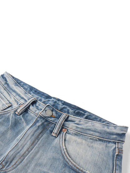 SIMWOOD High Standard 2026 Autumn New Loose Straight 14.3oz Selvedge Denim Jeans Men's Retro Washed Ripped Pants Vintage Trouser