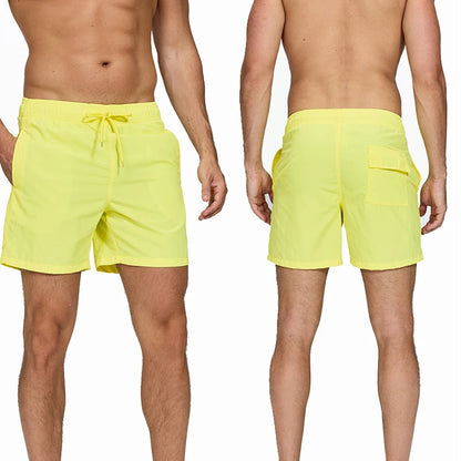 Men's surfboard shorts by ShopHub NZ featuring breathable mesh liner, nylon material, and stylish design for swimming and beach sports.