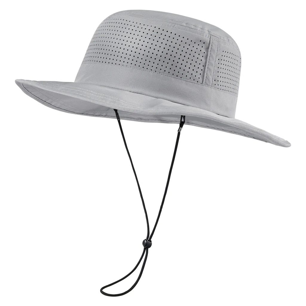 BASSDASH UPF 50+ Bucket Sun Hat Light Grey