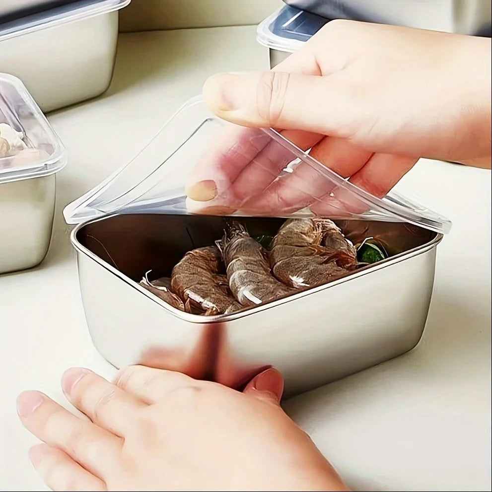 6-Piece Stainless Steel Food Containers Set