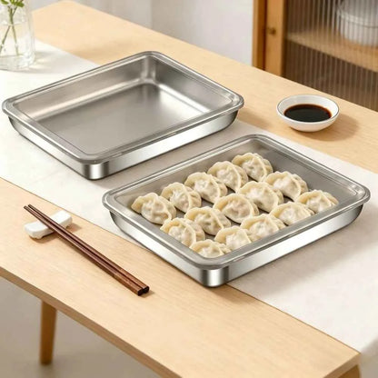 6Pcs Stainless Steel Food Containers with Black Lids