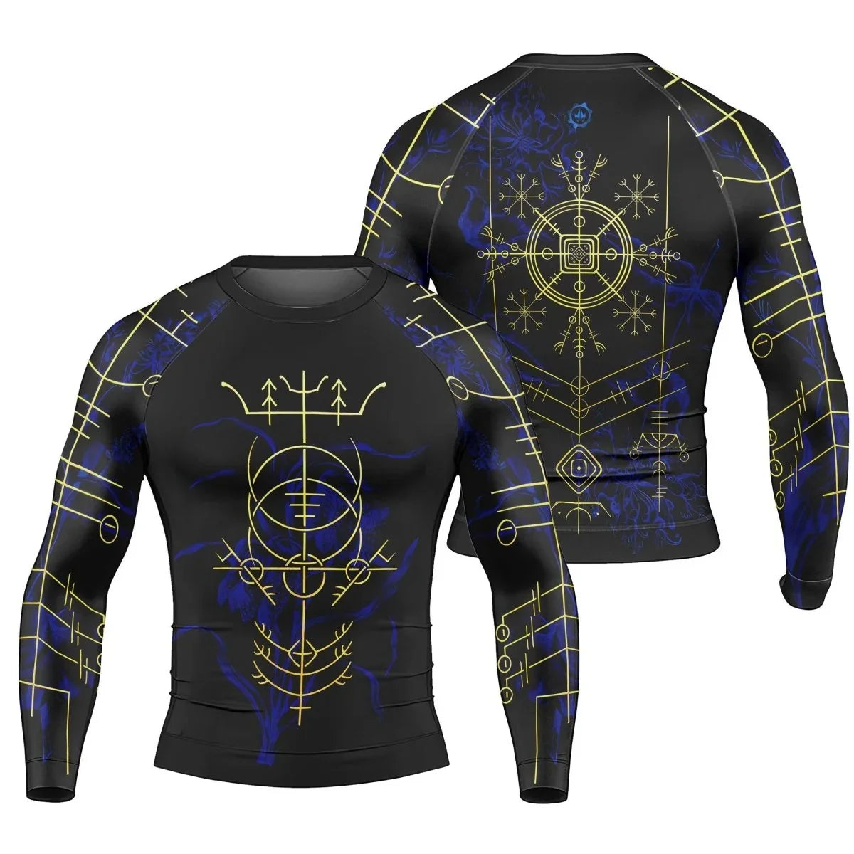 Aztec Heritage Rash Guard for Men - Long-Sleeved UPF 50+ Quick-Drying Compression Shirt for Fitness and Workouts