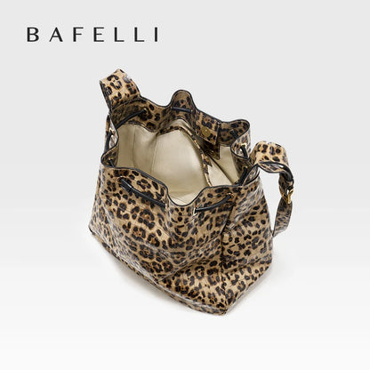 BAFELLI Leopard-Print Cow Leather Hobo Bag