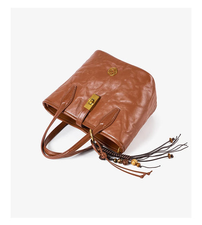 FOXER Vintage Wrinkle Leather Tote Bag