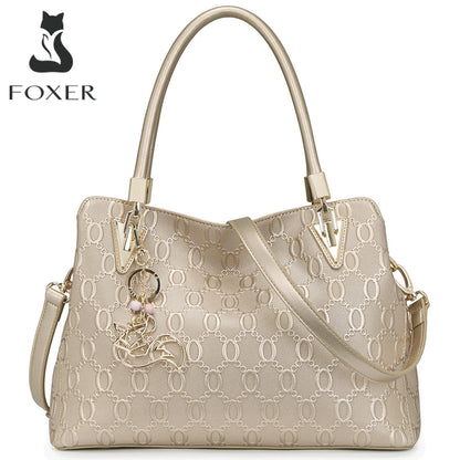 FOXER Cowhide Leather Women's Shoulder Bag