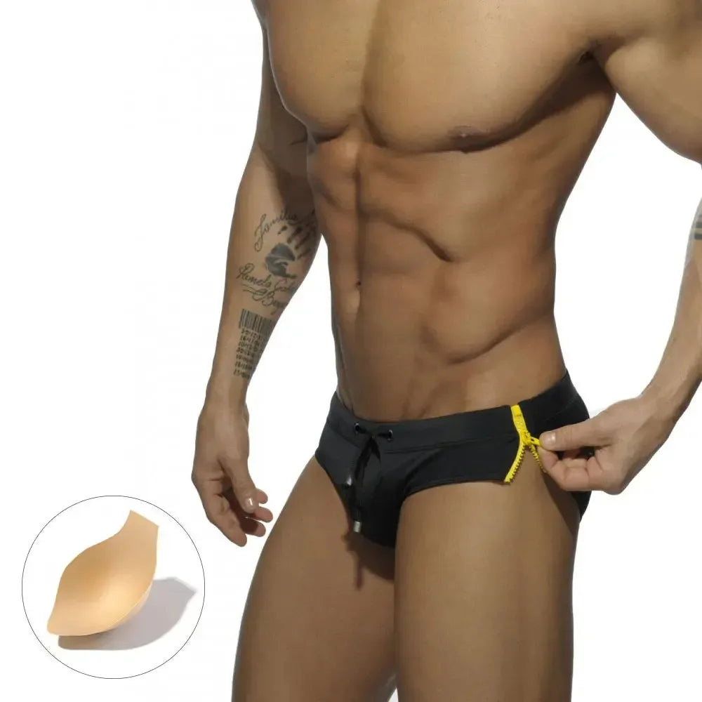 UXH Open Zipper Men's Swim Briefs - ShopHub