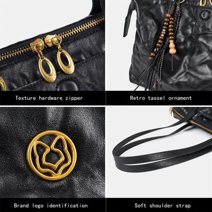 FOXER Luxury Genuine Leather Tote Bag