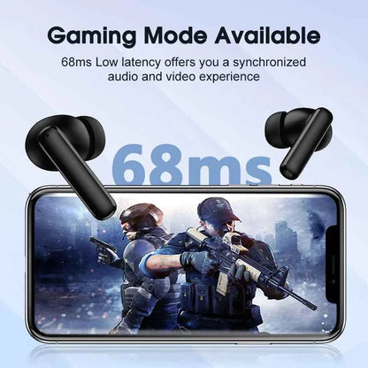 QCY T13 ANC Wireless Earphones Bluetooth 5.3 with 28dB Active Noise Cancellation and 4 Mics ENC for Low Latency TWS Experience