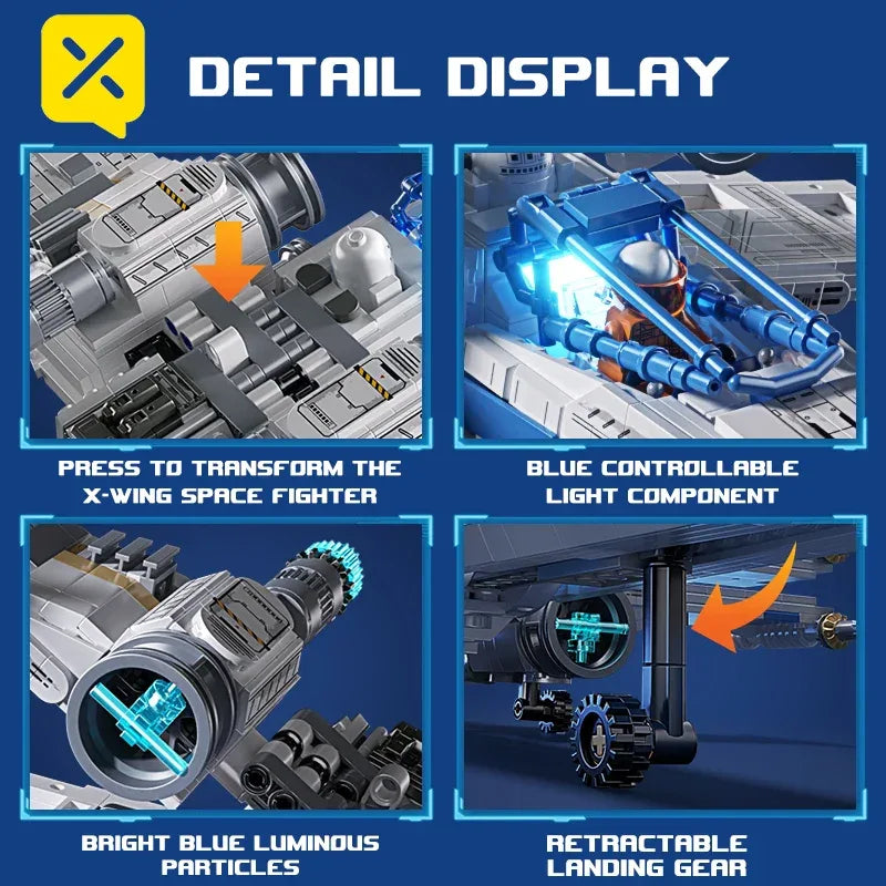 TOYLINX Space Fighter Jet DIY Model With 1271PCS - ShopHub