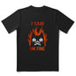 COOLMIND 100% Cotton Cool Mens Tee Shirt Casual Cool Cat Print Men Tshirt Loose Summer Short Sleeve Men T Shirt o-neck t-shirt