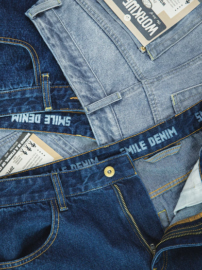 Maden 12.8 oz Retro Loose Straight Washed Denim Jeans